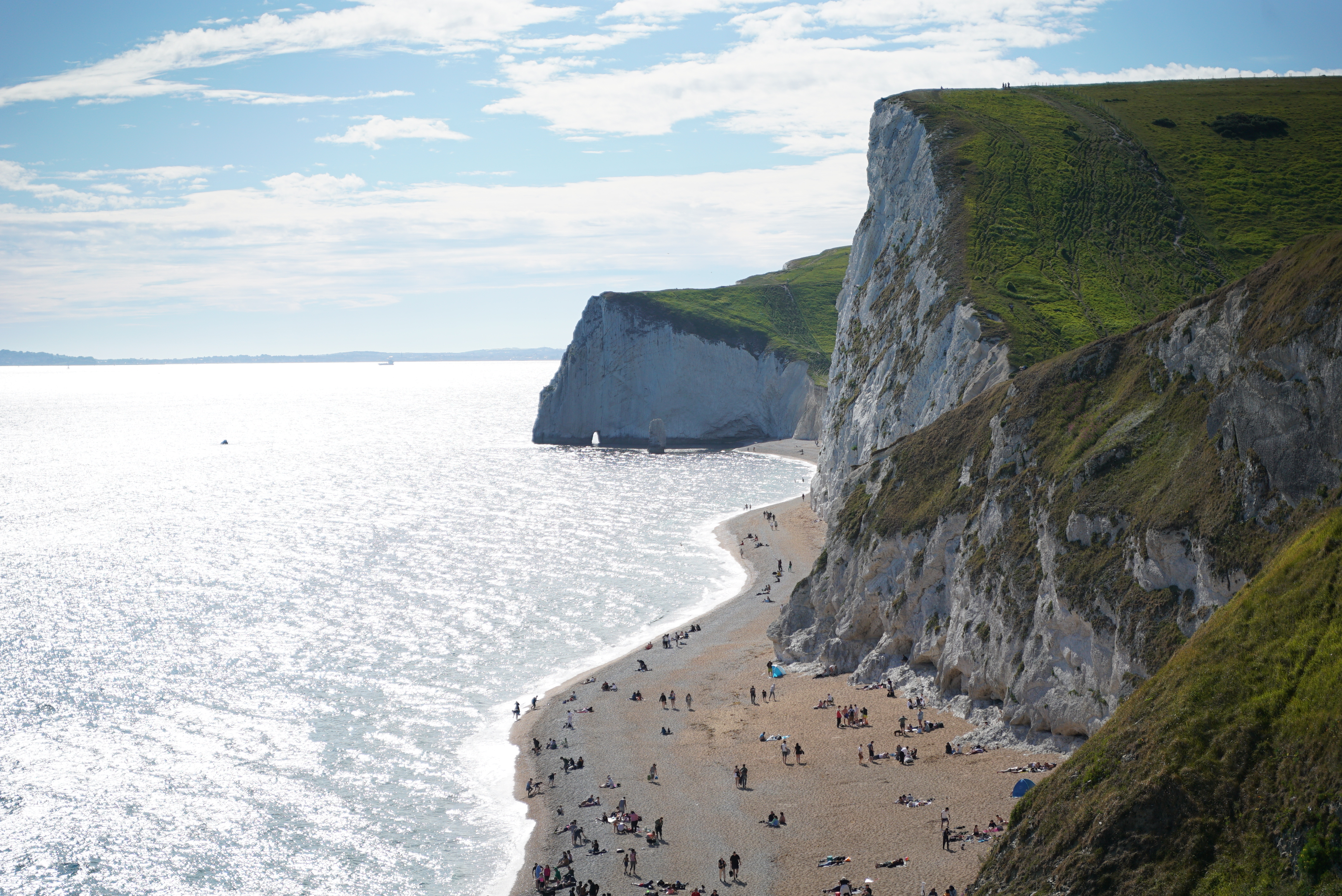 English Beach with grand white cliffs